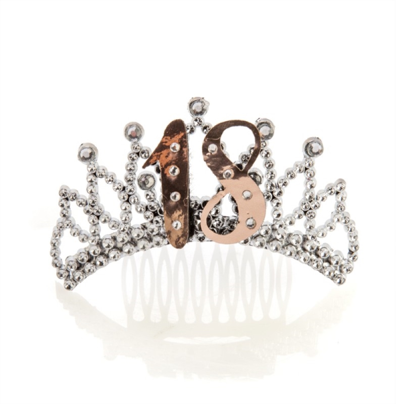 V210-2671099-89364-00 18th Rose Gold Silver Tiara - Image 1