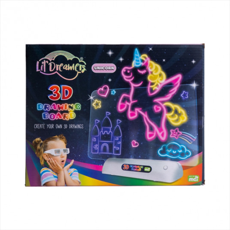 V210-2802731-89320-00 Lil Dreamers Unicorn Kingdom's 3D Illuminate Drawing Board - Image 1