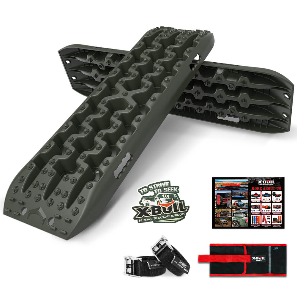 V211-AU-RT007-49343-00 X-BULL Recovery tracks kit Boards 4WD strap mounting 4x4 Sand Snow Car qrange GEN3.0 6pcs OLIVE - Image 1