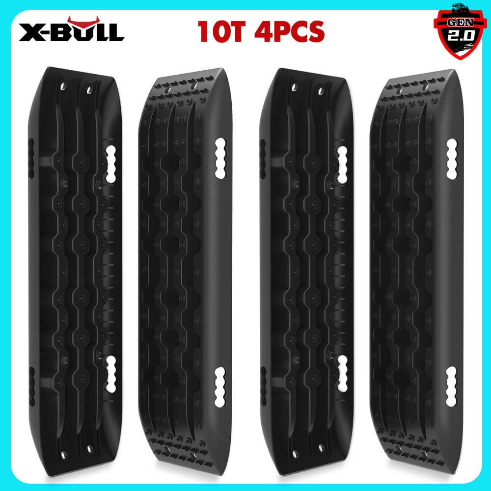 V211-AU-ST002X2-149131-00 X-BULL Recovery Tracks Gen 2.0 10T Sand Mud Snow 2 Pairs Offroad 4WD 4x4 2PC 91CM Black - Image 1
