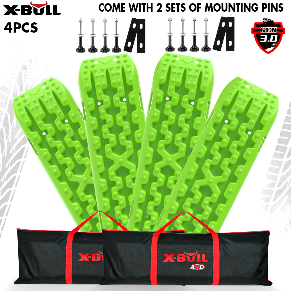 V211-AU-XBRT017-2-90241-00 X-BULL Recovery tracks Boards 10T 2 Pairs Sand Mud Snow With Mounting Bolts pins Green - Image 1