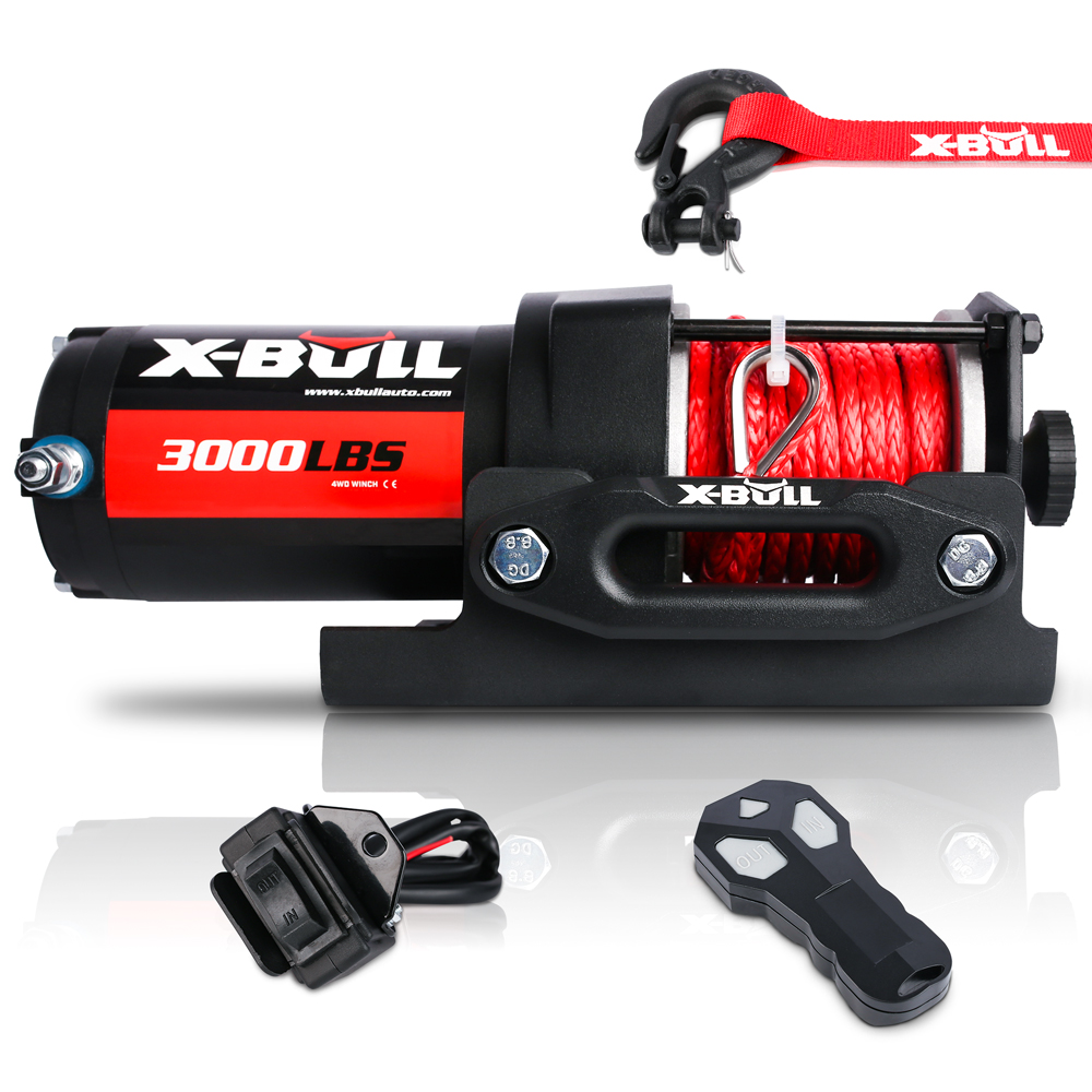 V211-AUEB-AXEW002-35596-00 X-BULL Electric Winch 12V Wireless 3000lbs/1360kg Synthetic Rope BOAT ATV 4WD - Image 1