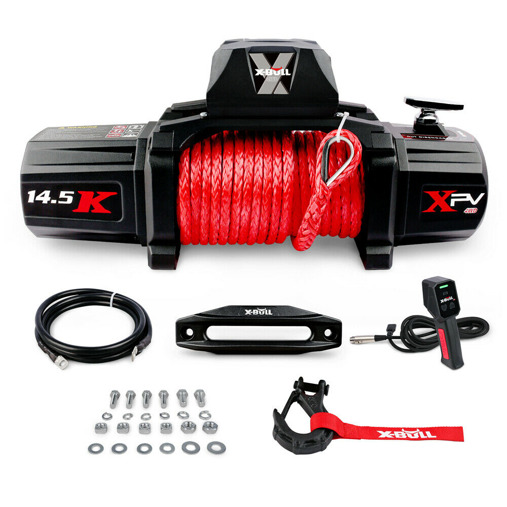 V211-AUEB-AXEW016_f9b7e9660721db42_1 X-BULL Electric Winch 12V Synthetic Rope Wireless 14500LB Remote 4X4 4WD Boat - Image 1