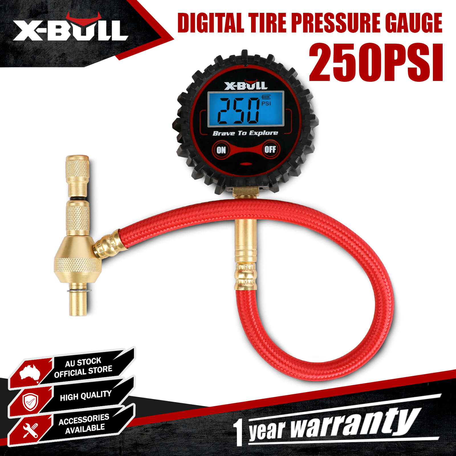 V211-AUEB-TG005S-202504011225-00 X-BULL Digital tire pressure gauge 250PSI Tyre Air Pressure Car Motorcycle LED - Image 1