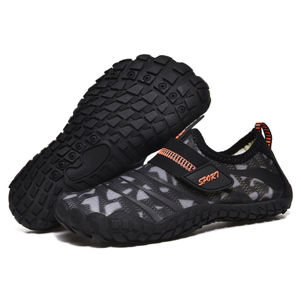V213-02WS-A-K-BLK65_pAwKGA2_1 Kids Water Shoes Barefoot Quick Dry Aqua Sports Shoes Boys Girls (Pattern Printed) - Black Size Bigkid US6.5 = EU38 - Image 1