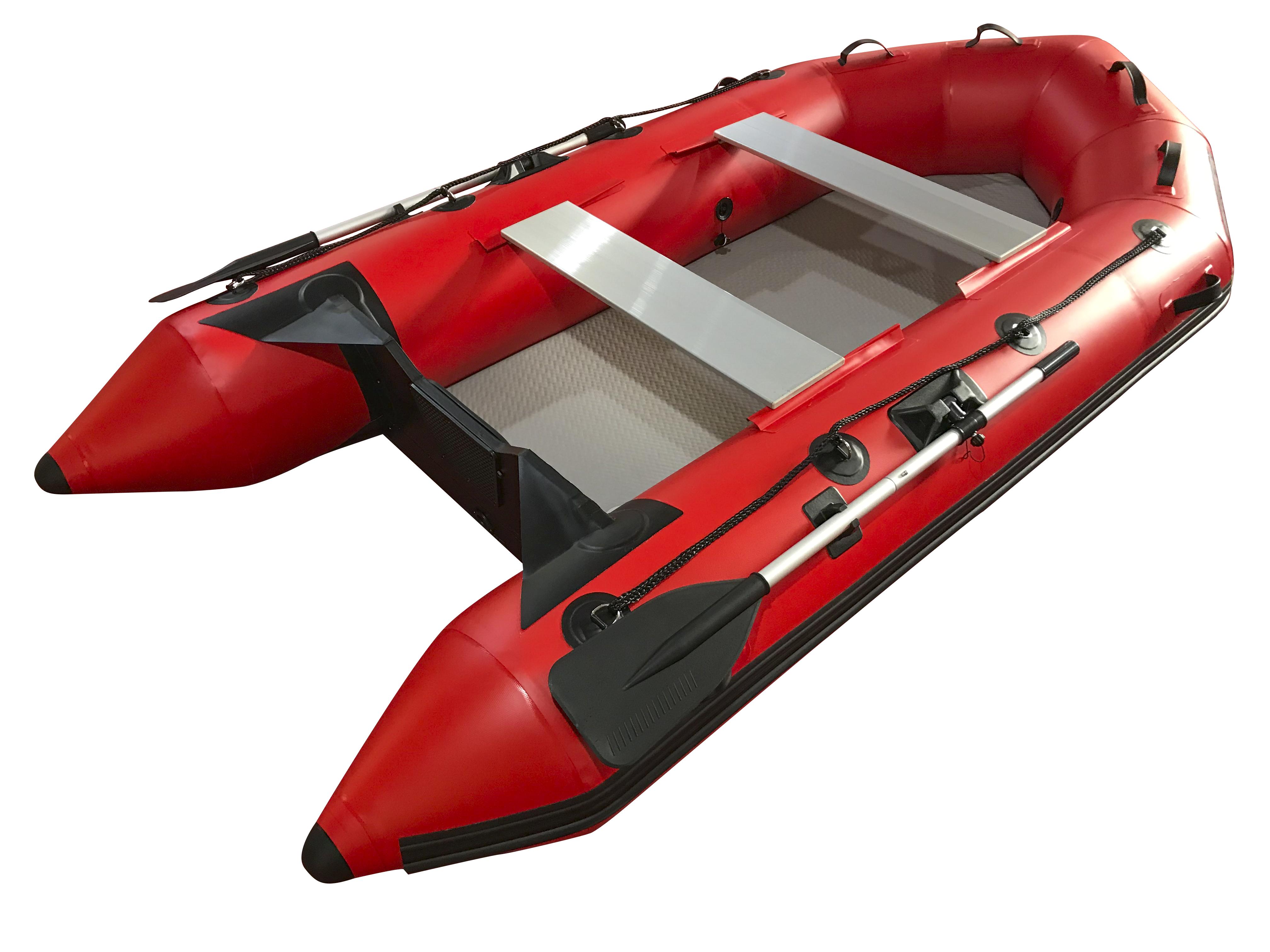 V213-IFB01-RED23-65214-02 2.3m Inflatable Dinghy Boat Tender Pontoon Rescue- Red - Image 1