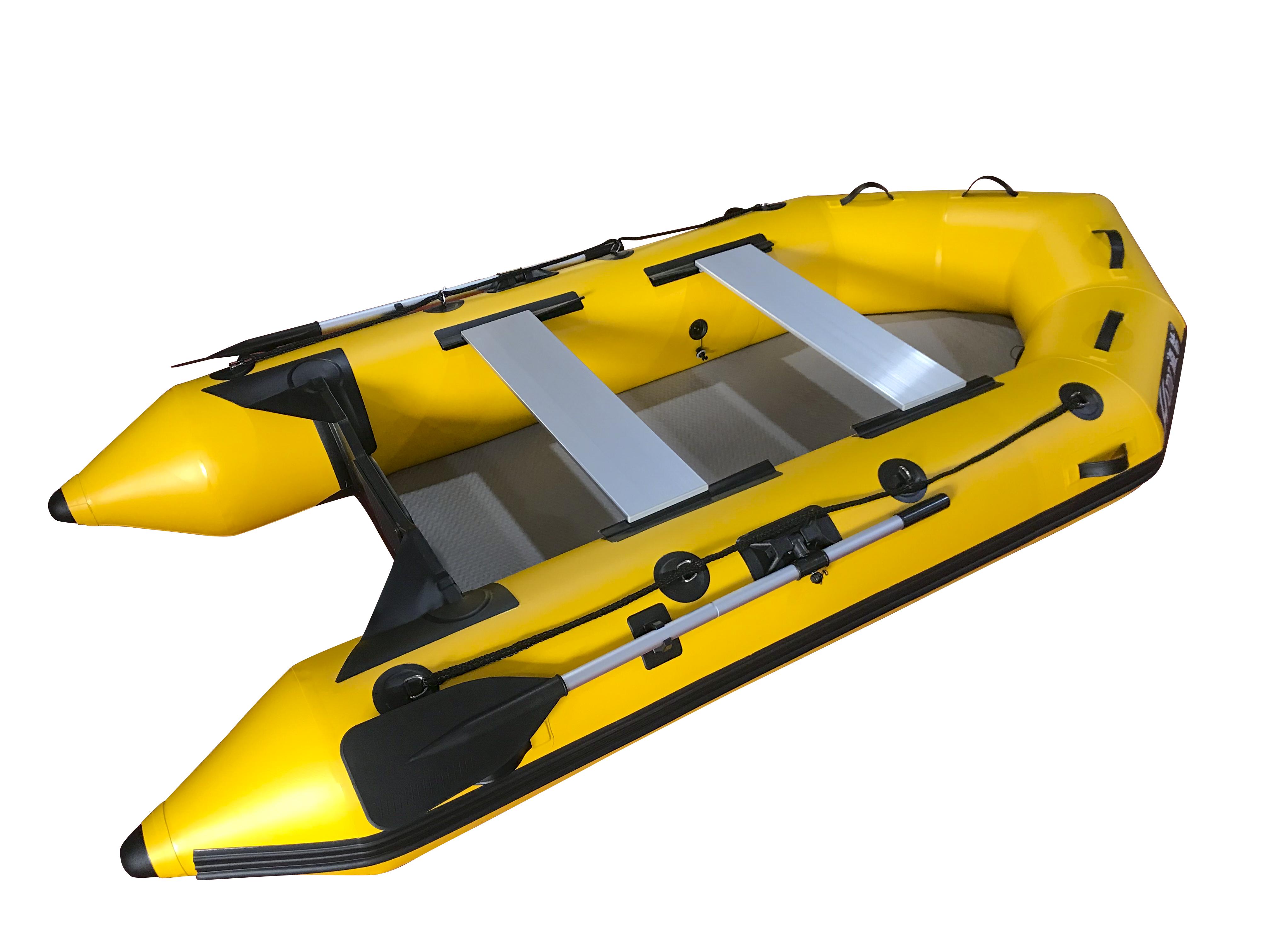 V213-IFB01-YEL36-65219-05 3.6m Inflatable Dinghy Boat Tender Pontoon Rescue- Yellow - Image 1