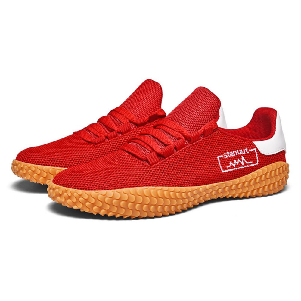 V213-SNFF07-A-RED45_TESGSqC_1 Men's Sneakers Barefoot Lightweight Shoes(Red Size US10.5=US45 ) - Image 1