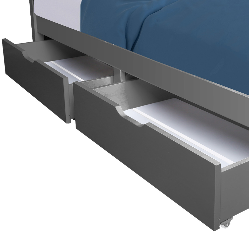 V219-BEDDRWKSTDGA-225545-00 Kingston Slumber Trundle Storage Under Bunk Bed Drawers, 2 Pieces, Grey - Image 1