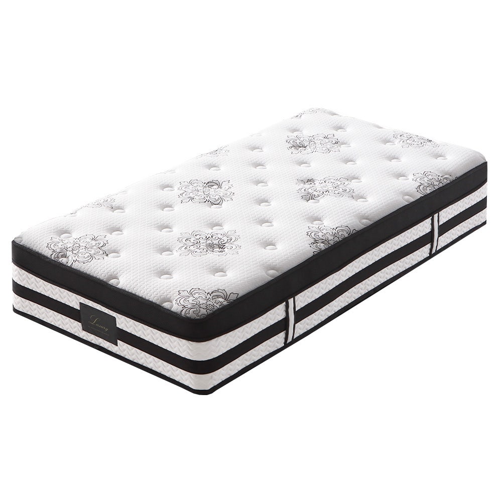 V219-BEDMATKSMD2A-202507141610-00 KINGSTON SLUMBER Luxury 34cm King Single Mattress, Medium Firm, Euro Top, 5-Zone Pocket Spring Foam - Image 1