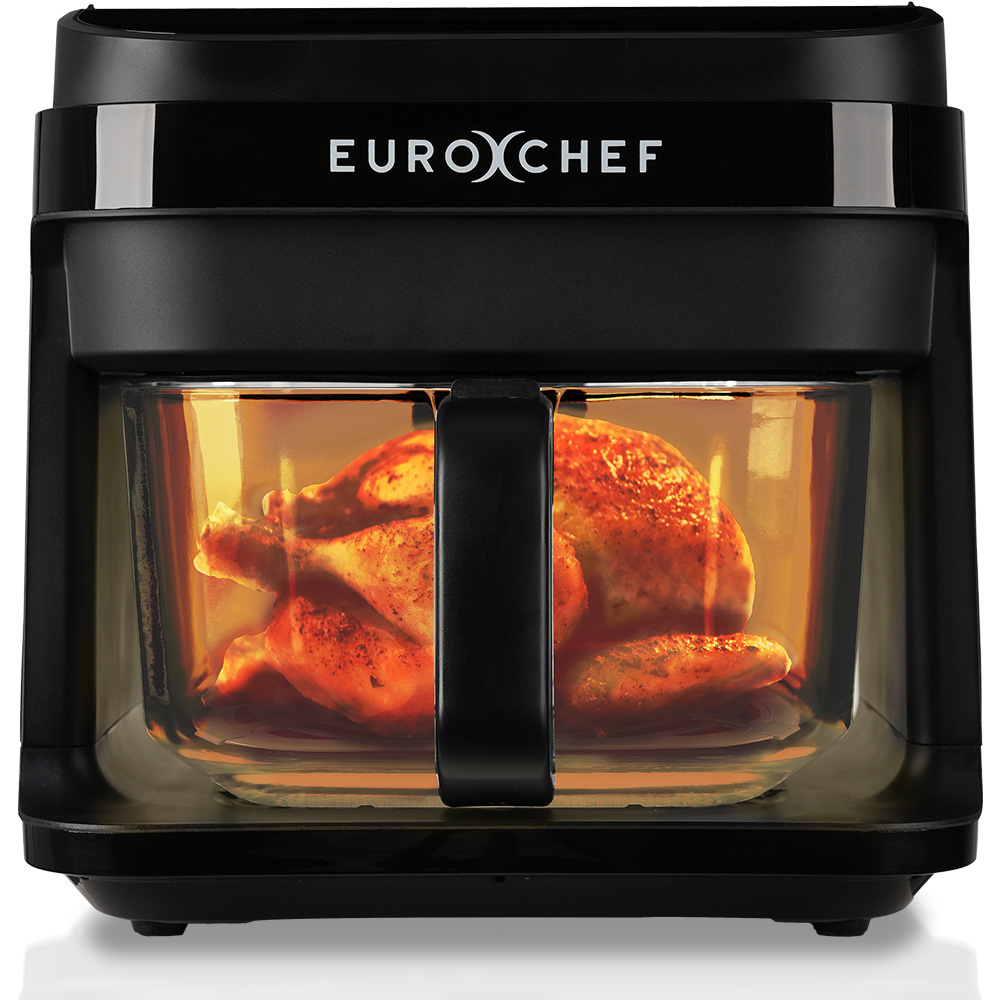 V219-COKAIREC6GKA-225439-00 EUROCHEF 6.5L Air Fryer, Electric Digital Airfryer with Glass Container, Black - Image 1
