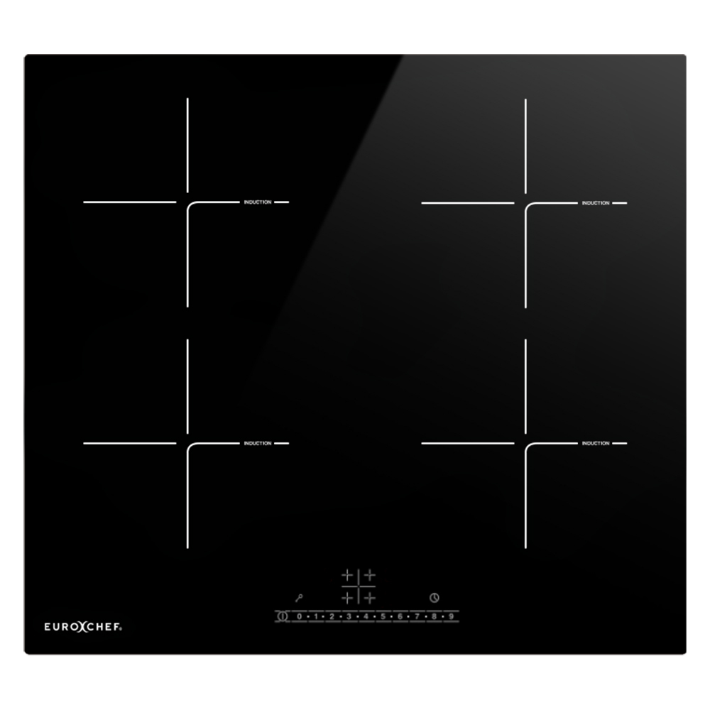 V219-COKICTEC640A-202506241211-00 EuroChef 60cm 4 Zone Induction Cooktop, 6800W Electric, Touch Controls - Image 1