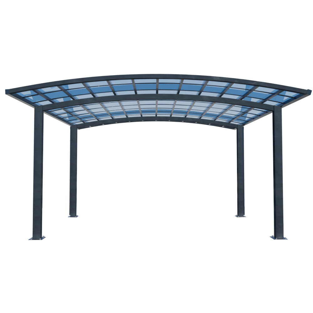 V219-CPRDBLPCDM2A-225309-00 SHADE SHIELD Arched Double Carport 6.0m x 5.5m x 3.4m, Aluminium Alloy Frame, Polycarbonate Roof, Shelter for Car or Outdoor Living - Image 1