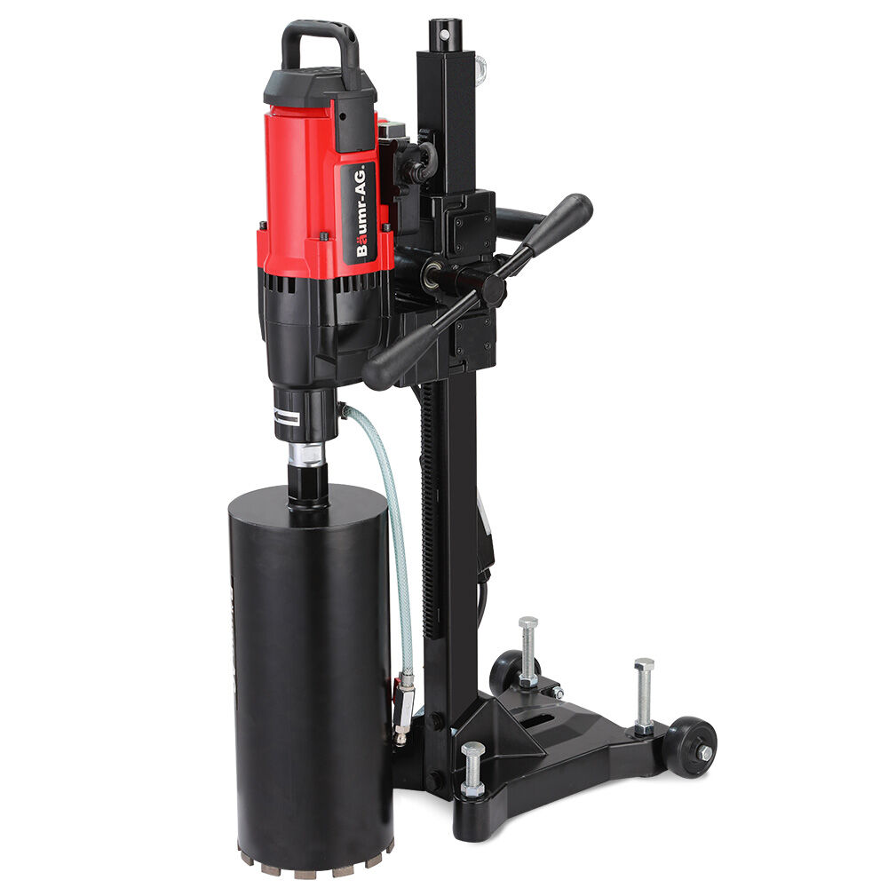 V219-DRLCREBM28WA-127-202505191430-00 BAUMR-AG 3200W 280mm Wet/Dry Core Drill w/ Wheeled Stand & 127mm Bit Combo, for Concrete Coring Hole Drilling - Image 1