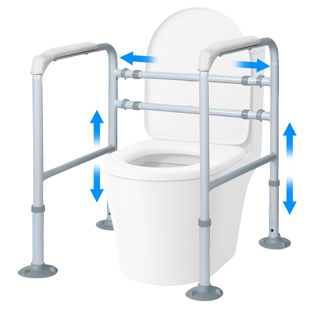 V219-HELSBSEQTA6A-202508141554-00 Equipmed Over Toilet Support Frame Safety Grab Aid Rail, 125kg Capacity, Adjustable Height and Width - Image 1