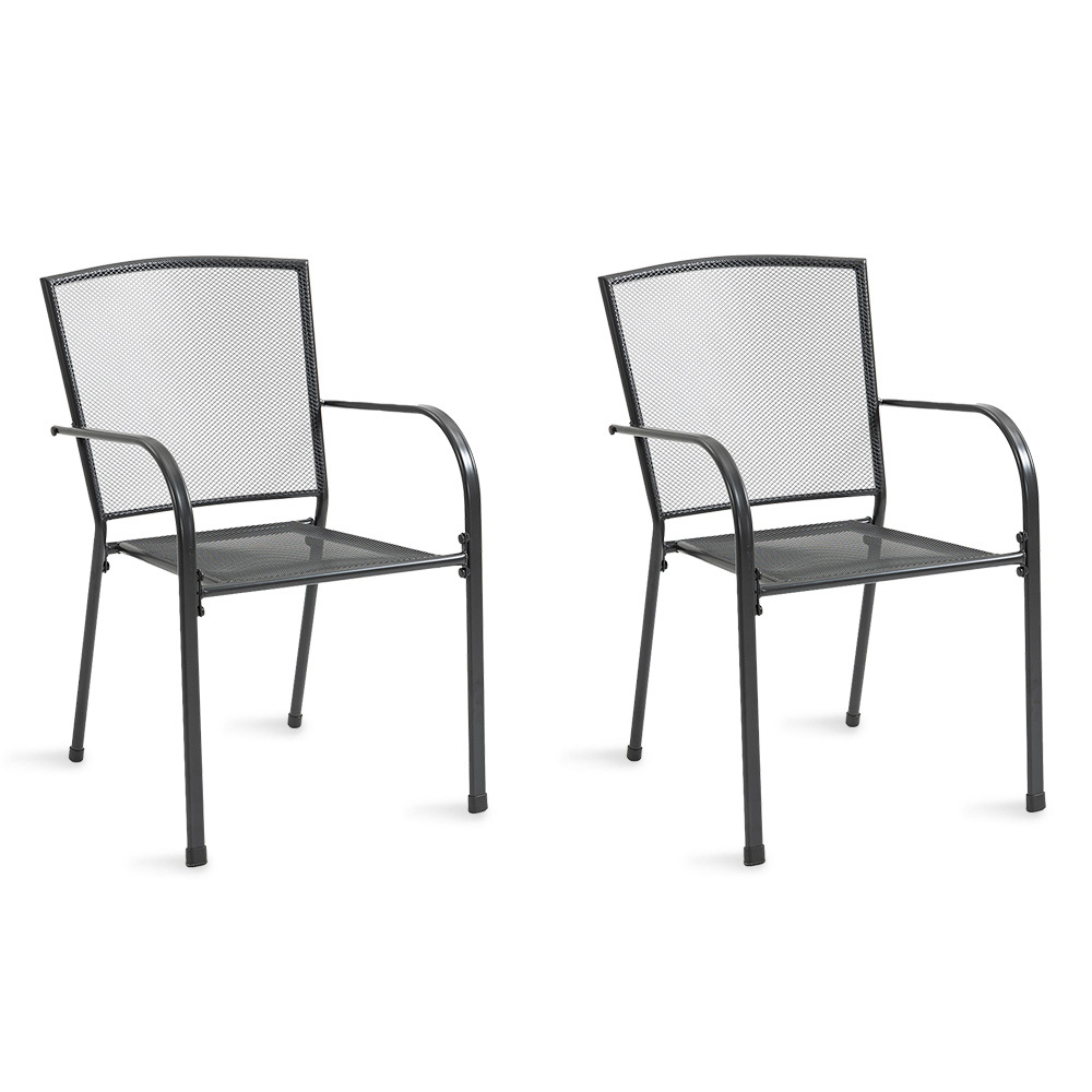 V219-OTDCHRFOS2MA-225485-00 FORTIA 2pc Outdoor Dining Chair Set, for Outside with E-coating - Image 1