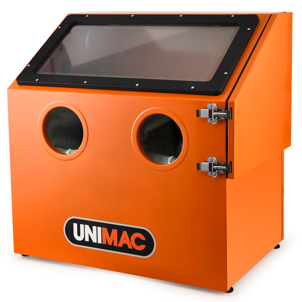 V219-SBLBENUMB1XA-225426-00 UNIMAC 110L Benchtop Sandblasting Cabinet, with Sandblast Gun Set with Hose, LED Light - Image 1