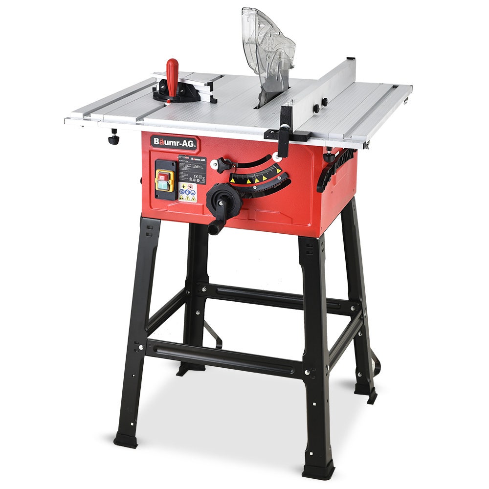 V219-TBLSAWBRMAX60-74338-10 Baumr-AG 2000W 254mm Corded Table Saw with Stand, Extendable, Laser Guide - Image 1