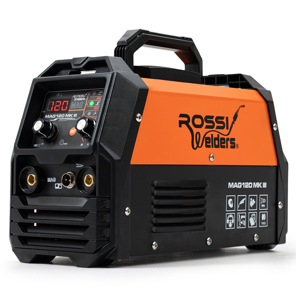 V219-TOLWDRROCM12-74381-00 ROSSI 120 Amp Inverter Welder, 3in1 Portable MMA ARC /MIG Gasless /Lift-TIG Welding Machine, 15A Plug - Image 1