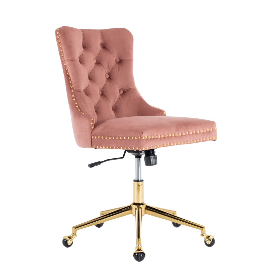 V226-SW1823PK-96073-00 Velvet Home Office Chair- Pink - Image 1