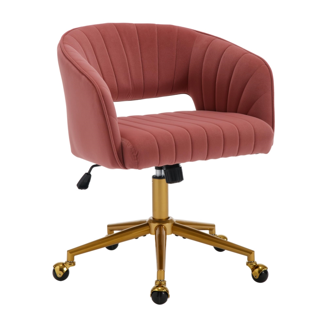 V226-SW8848BR-96070-00 Velvet Home Office Chair- Rose - Image 1