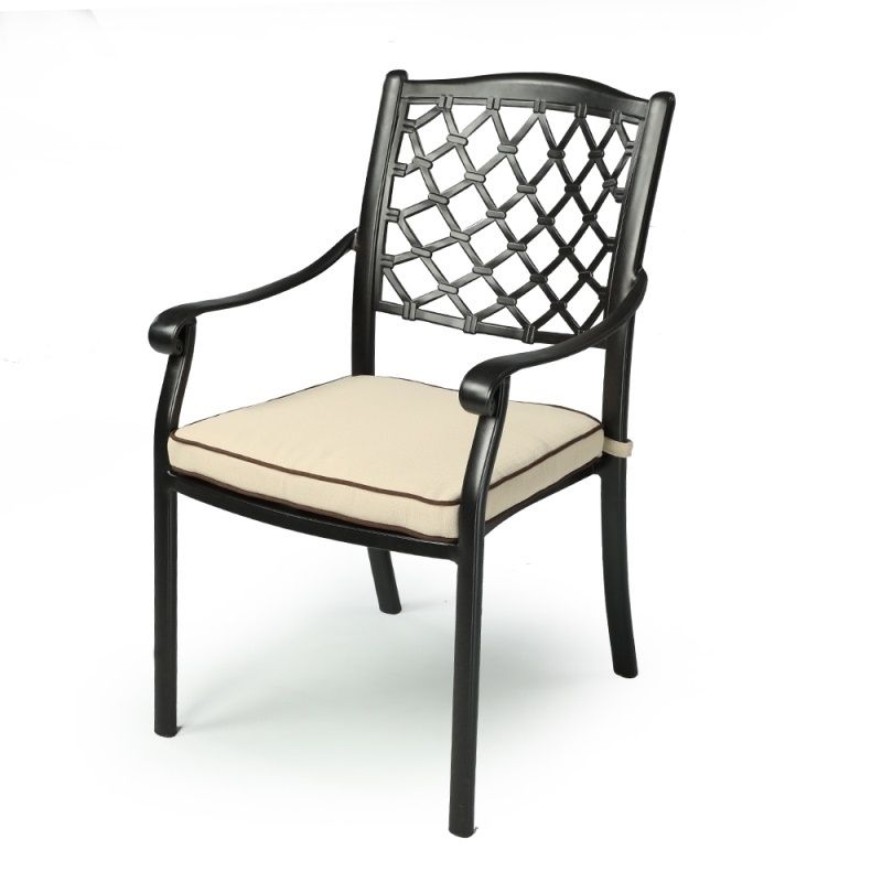 V231-CAC-6011PAIR-202506031300-00 Fiji Metal Outdoor Dining chair with cushions (1 pair) - Image 1