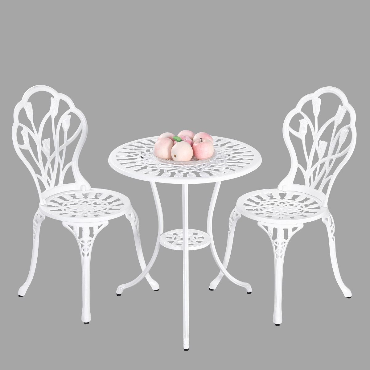 V231-CAS-001WHITE-202506031300-00 2 Seater Dominique Cast Aluminium Bistro Set - Image 1