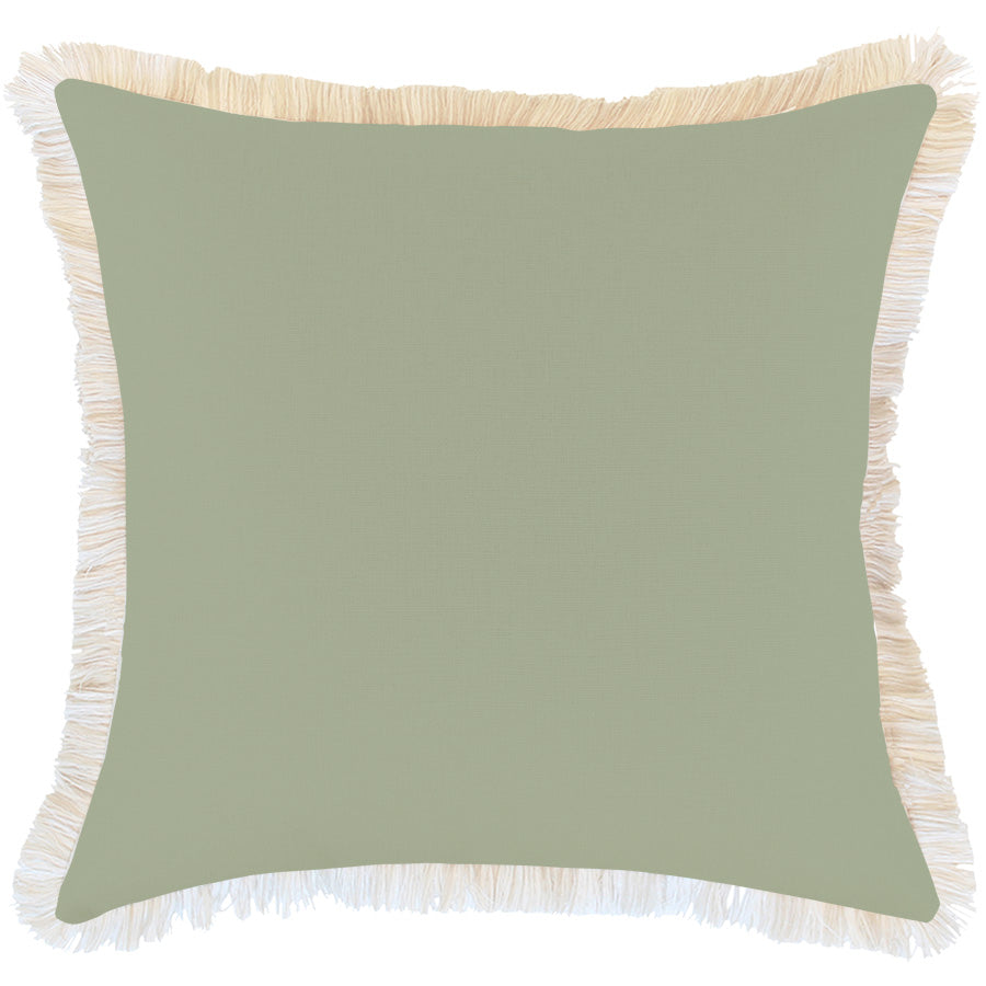 V236-EP13227703CF_EP13227703CF_Indoor-Outdoor-Cushion-Cover-Solid-Sage Cushion Cover-Coastal Fringe-Solid-Sage-60cm x 60cm - Image 1