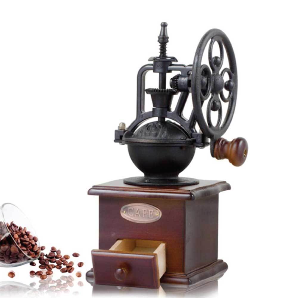 V238-SUPDZ-28219422539856-202507252025-00 Coffee Bean Grinder - Vintage Retro Manual Wood Hand Wheel Nut Mill - Image 1