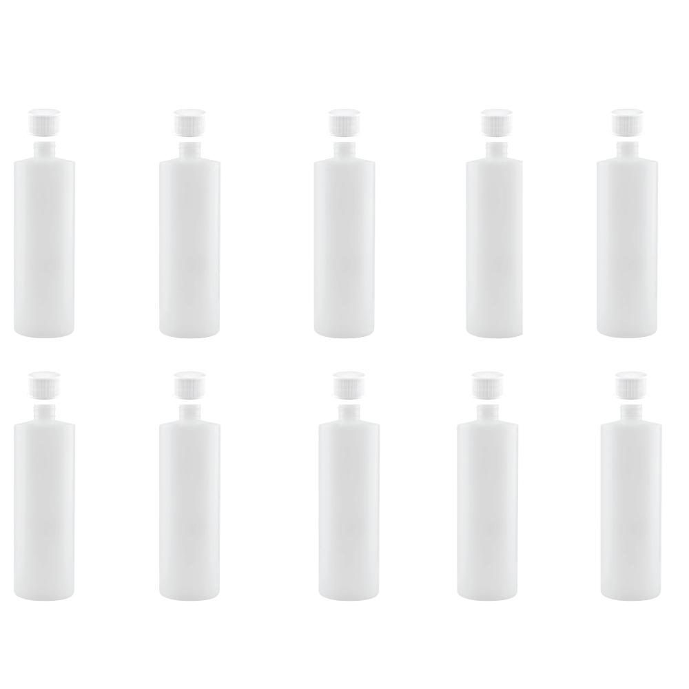 V238-SUPDZ-30342621429840-202507252107-00 10x 1L Clear HDPE Round Bottle + 28/410 Caps - Empty Plastic Food Storage - Image 1