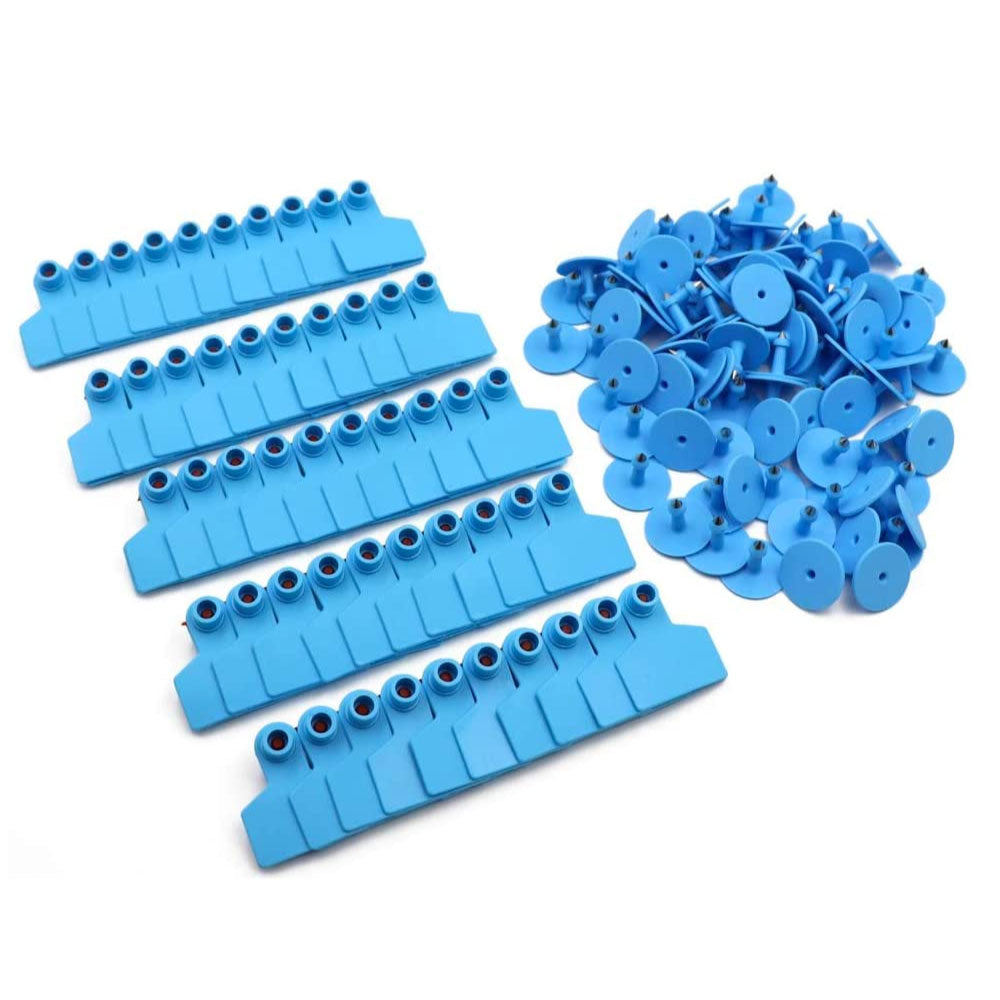 V238-SUPDZ-32497122476112-202507251952-00 100x Cattle Ear Tags 5x4cm Set Cow Sheep Goat Blue Small Blank Livestock Label - Image 1