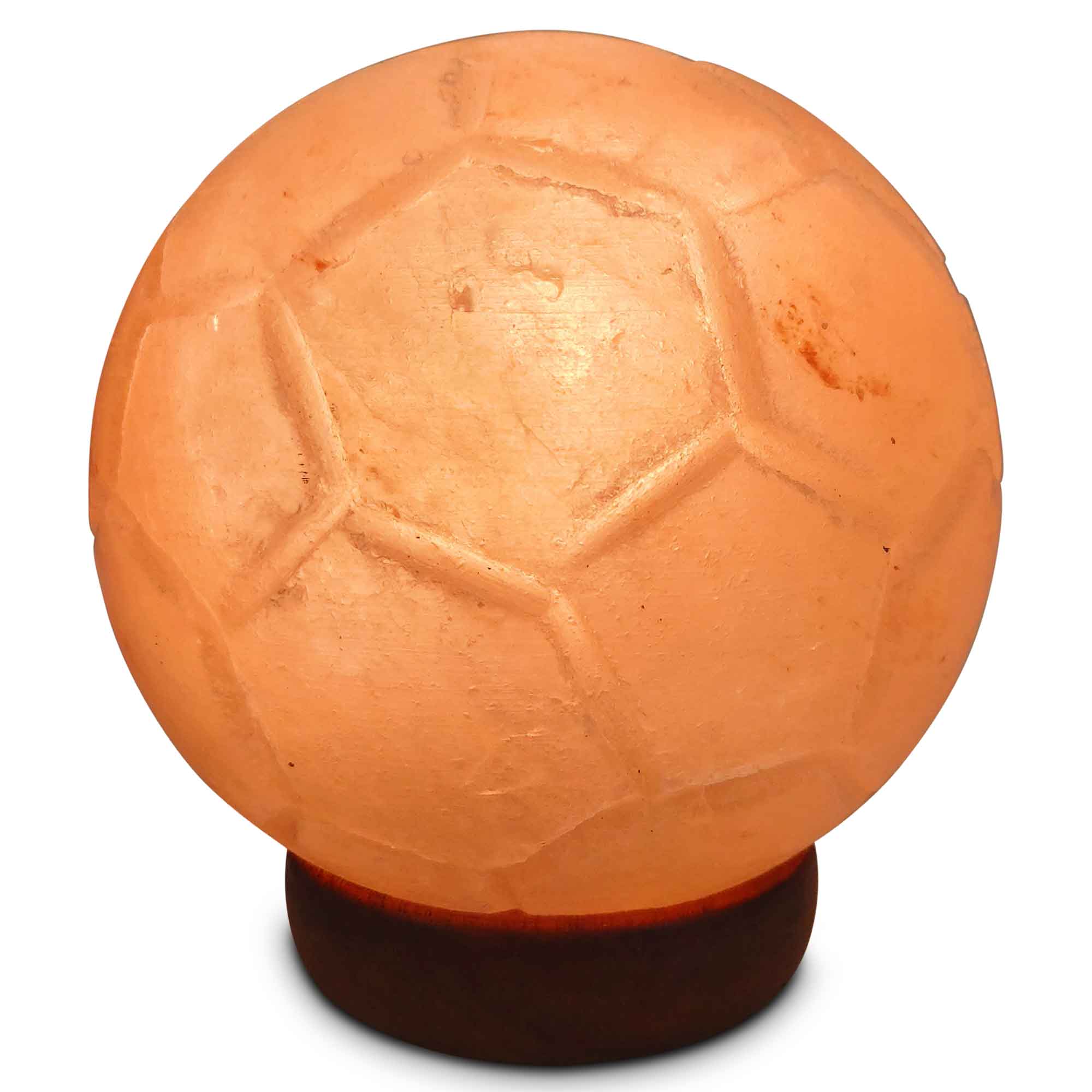 V238-SUPDZ-32769933803600-202507252040-00 12V 12W Soccer Himalayan Pink Salt Lamp Carved Ball Rock Crystal Light Bulb On/Off - Image 1