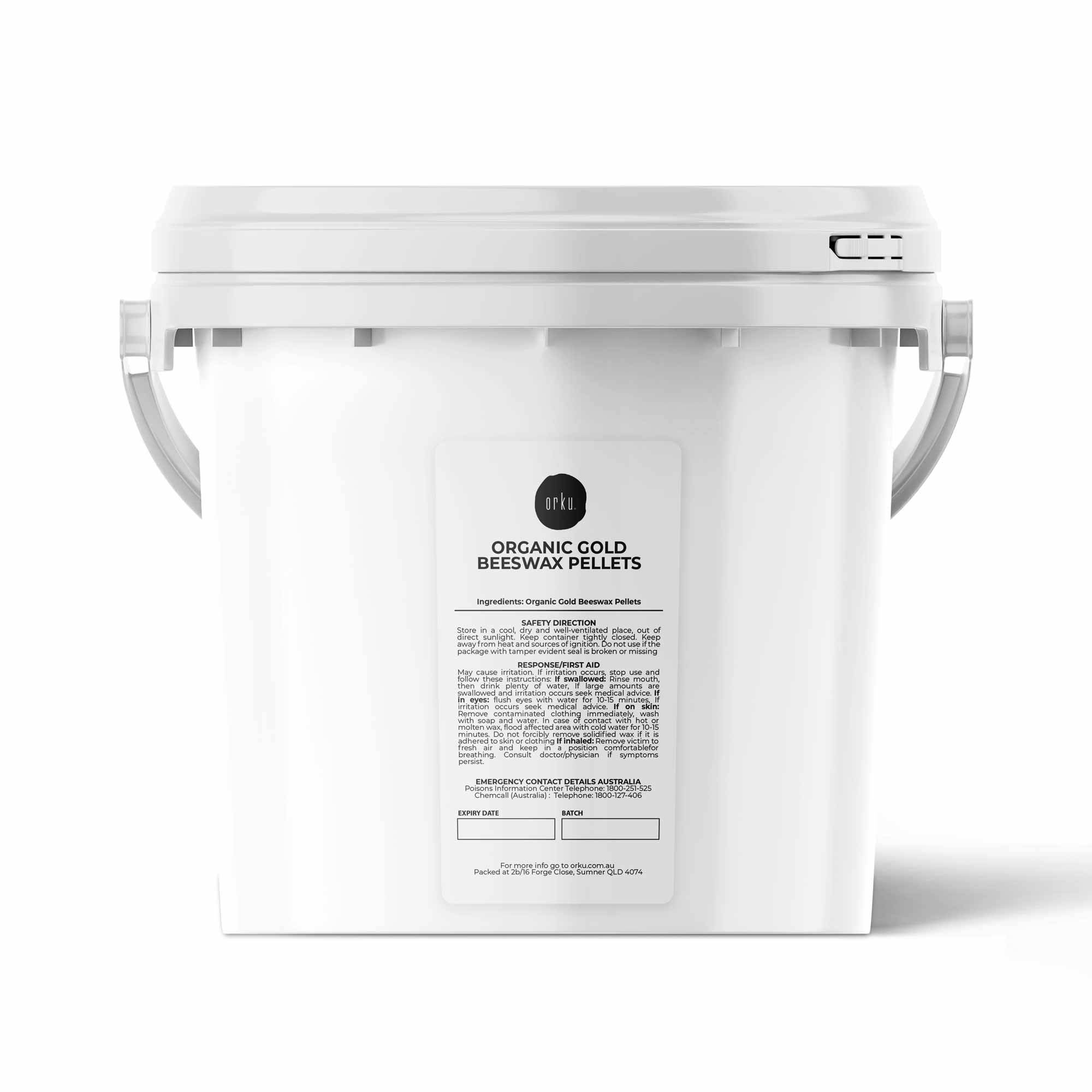 V238-SUPDZ-32862166089808-202507071145-00 2.5Kg Orku Organic Beeswax Pellets Yellow Tub - Cosmetic Quality Pure Bees Wax - Image 1