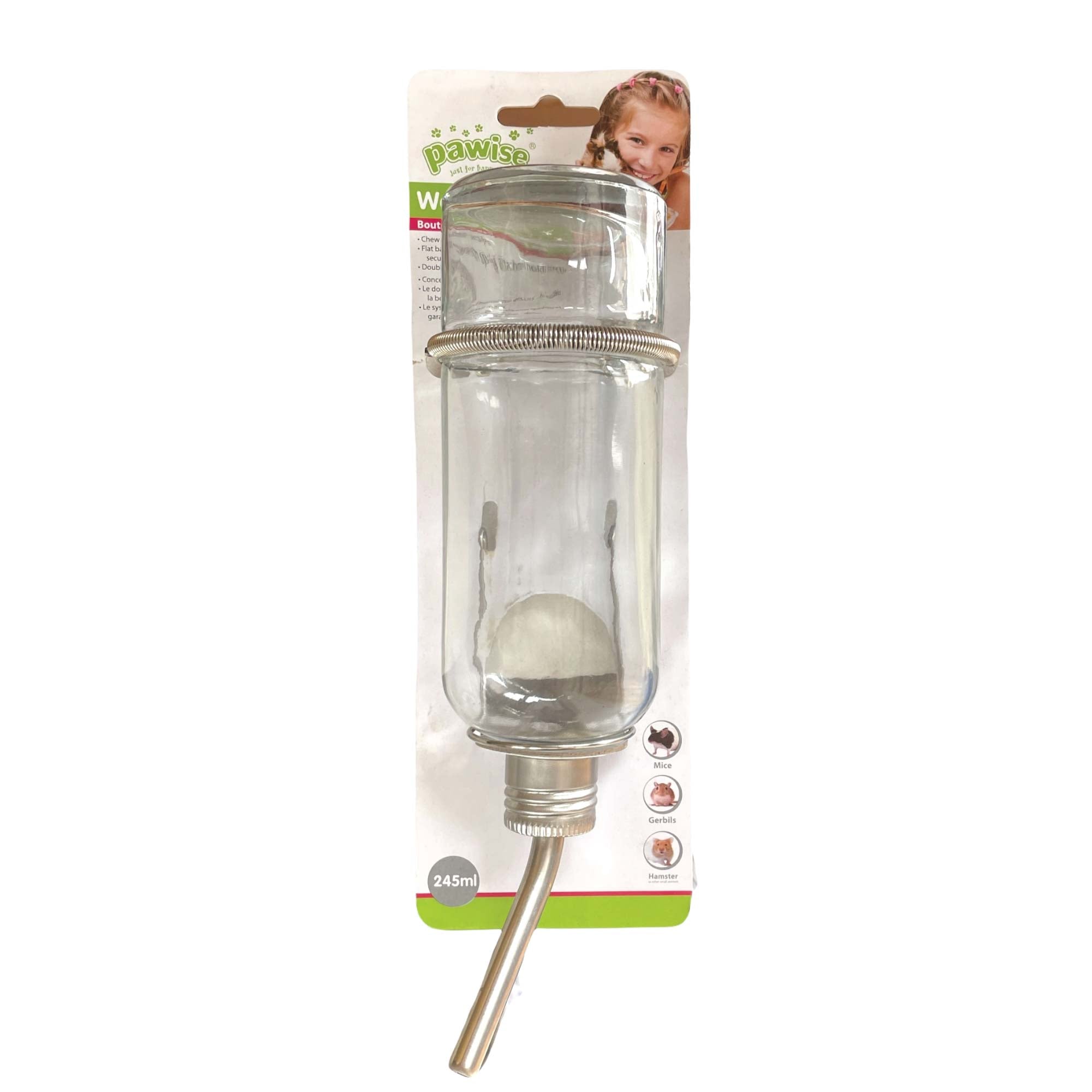 V238-SUPDZ-39648049627216-202507251945-00 245ml Glass Bottle Water Hanging Cage Drinker Pet Rabbit Bird Mouse Guinea Pig - Image 1