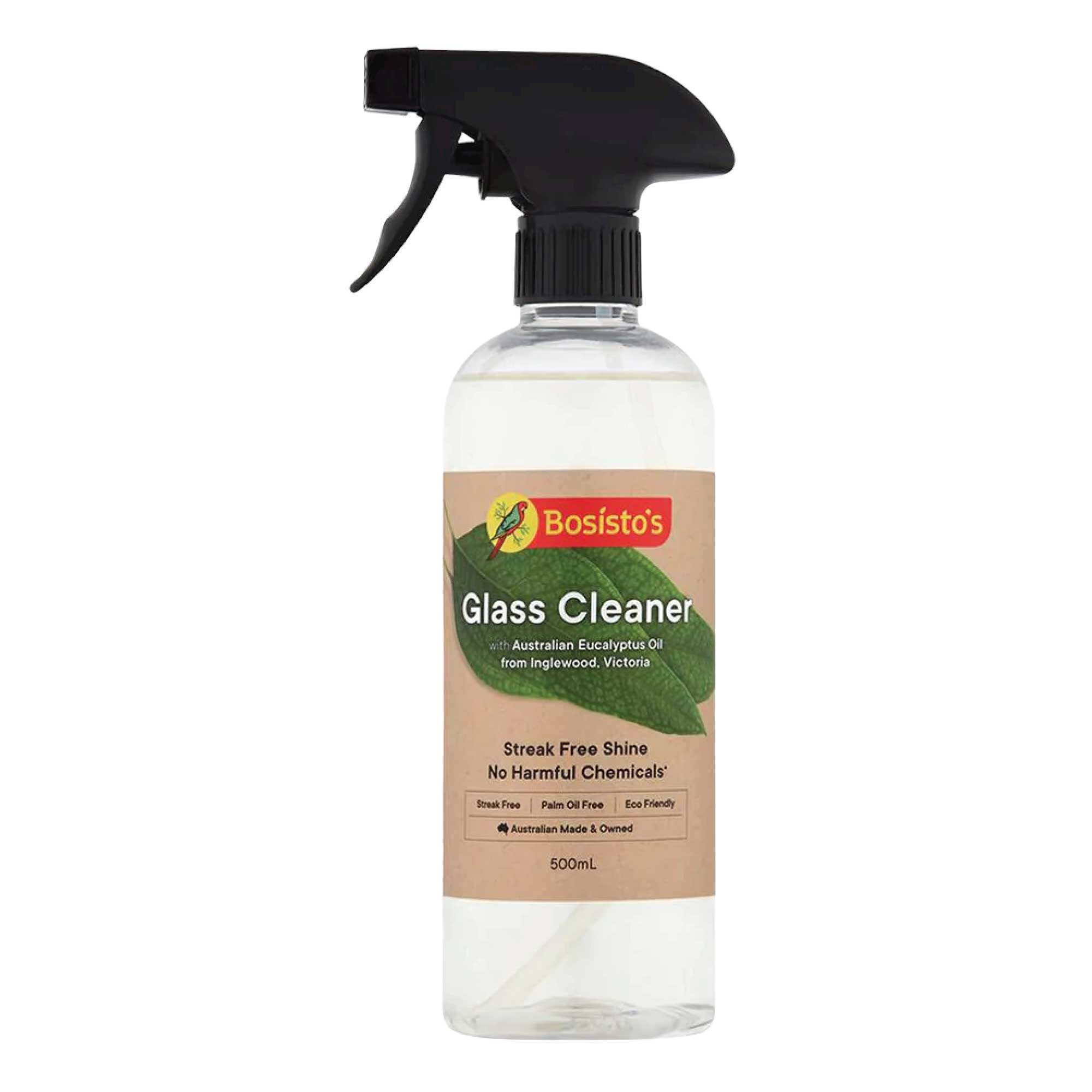 V238-SUPDZ-39945716760656-150991-00 Bosisto's Glass Cleaner 500ml - Pure Eucalyptus Oil Eco Window Cleaning Spray - Image 1