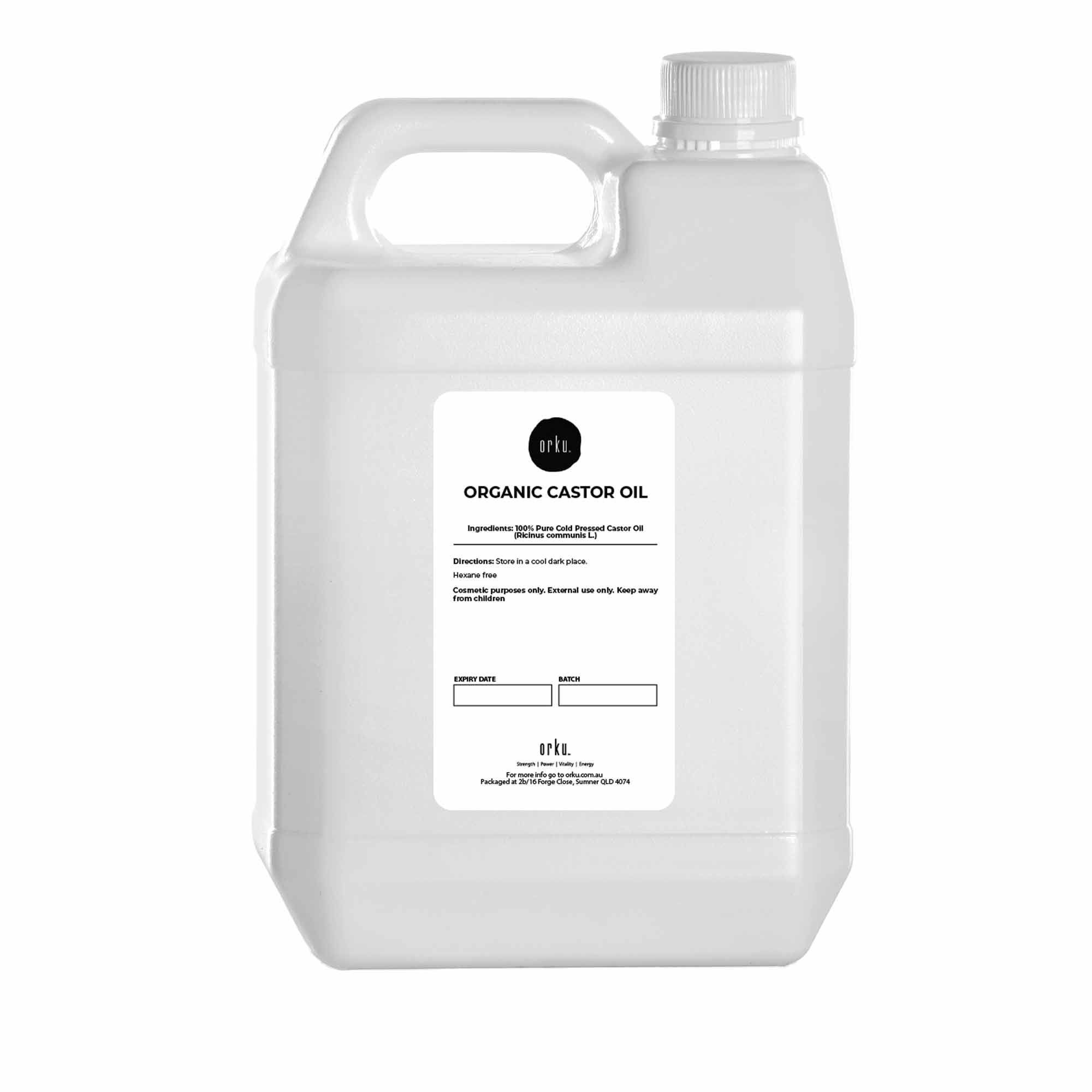 V238-SUPDZ-40037334876240-202505231200-00 5L Organic Castor Oil - Hexane Free Cold Pressed Anti Oxidant Skin Hair Care - Image 1