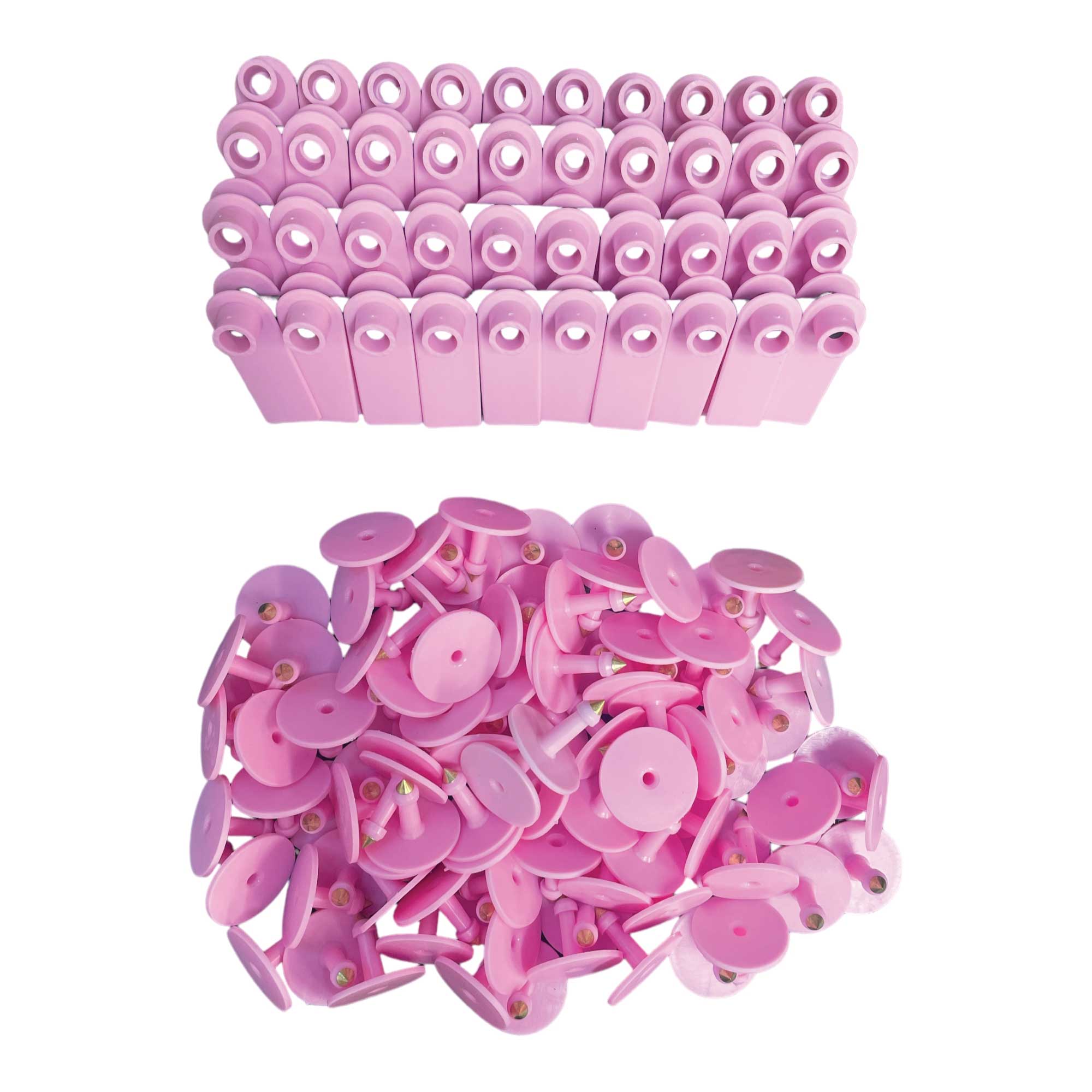 V238-SUPDZ-40207902277712-202507311303-00 100x Cattle Ear Tags 5x2cm Set - Mini Pink Blank Pig Goat Livestock Label - Image 1