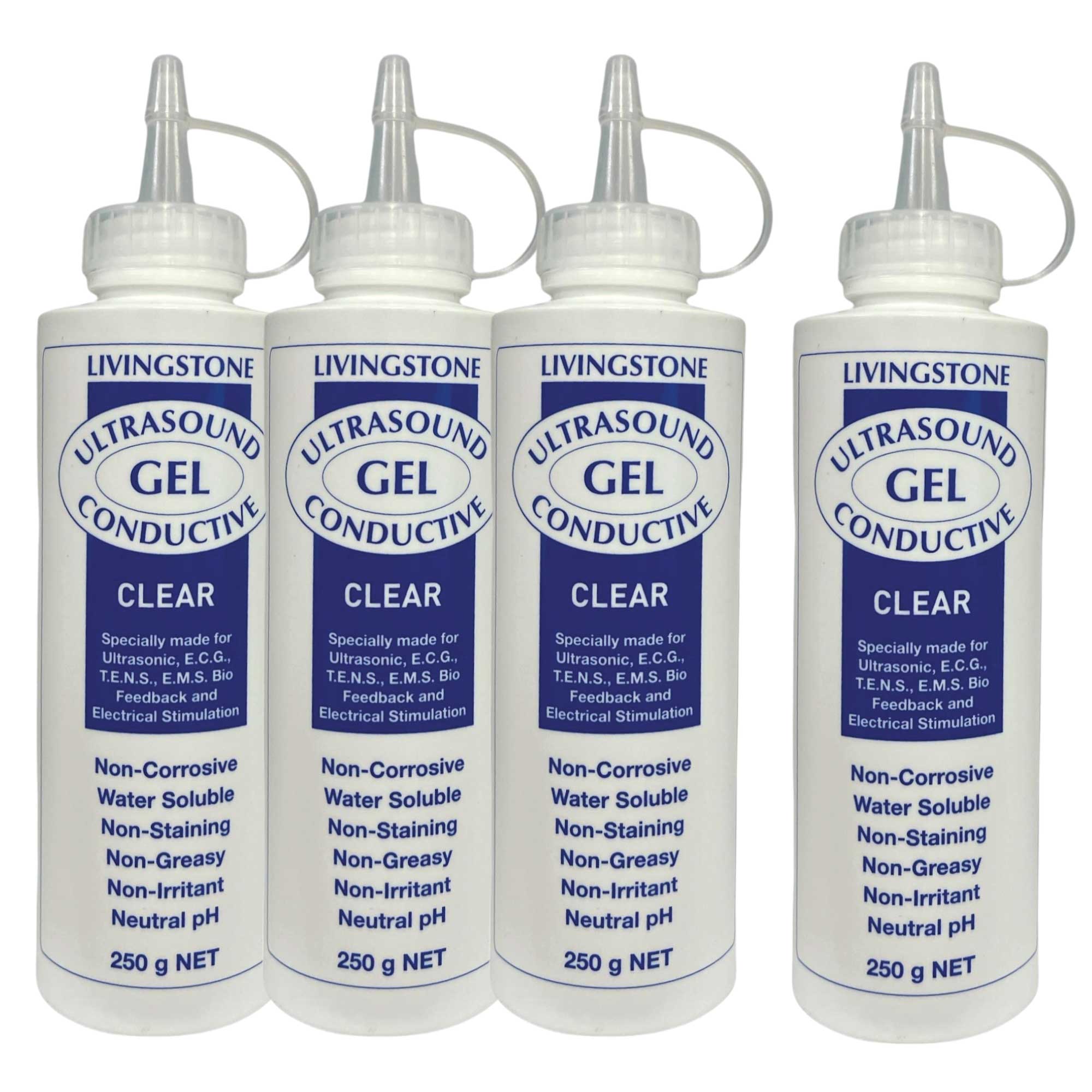 V238-SUPDZ-40662234726480-202507252220-00 4x Livingstone 250ml Conductive Ultrasound Lubricating Gel - Image 1