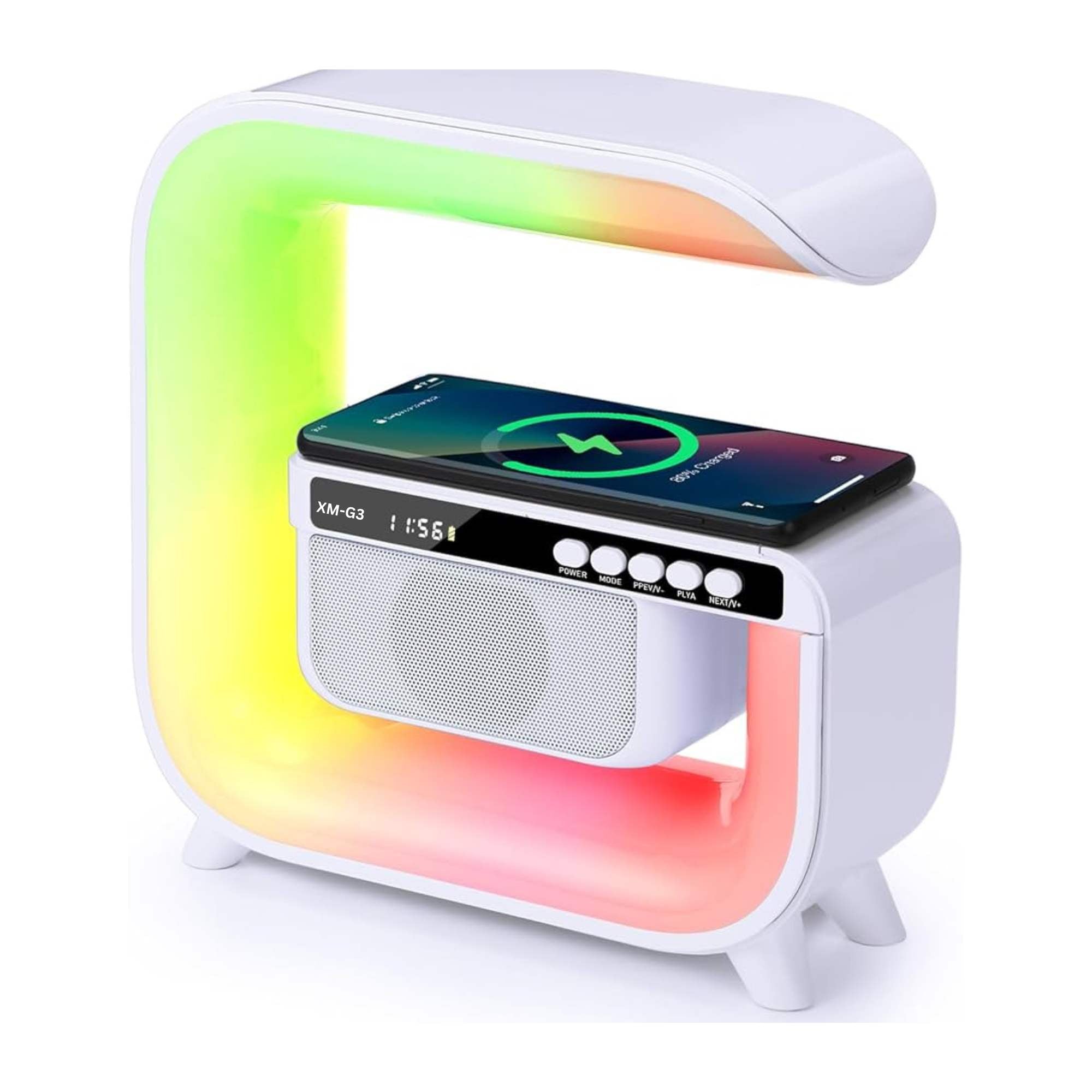 V238-SUPDZ-40832907182160-202507252240-00 Bluetooth Rechargeable Speaker - Wireless Phone Charging LED Lamp Alarm Clock - Image 1