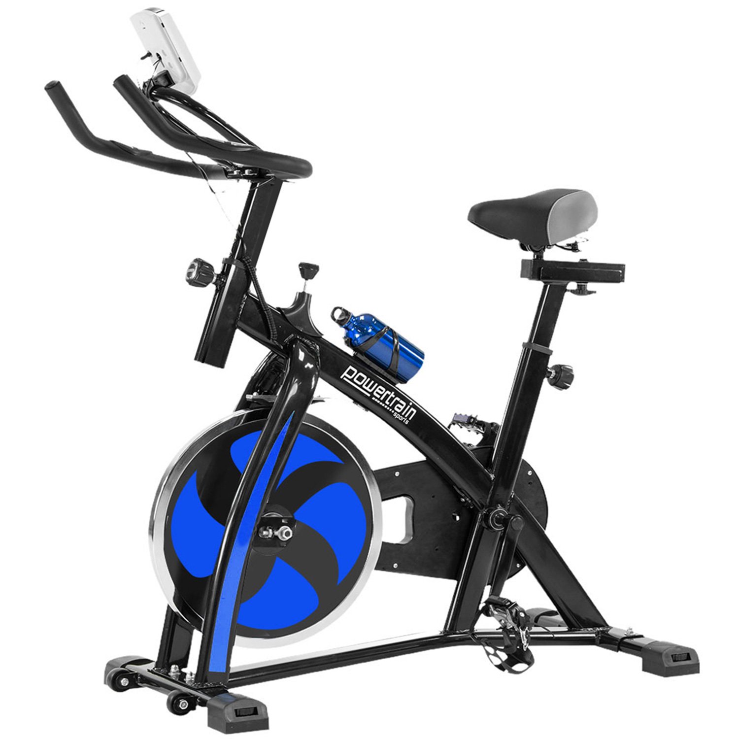 V240-BKE-XJJ-91-BU-71570-00 Powertrain Home Gym Flywheel Exercise Spin Bike - Blue - Image 1