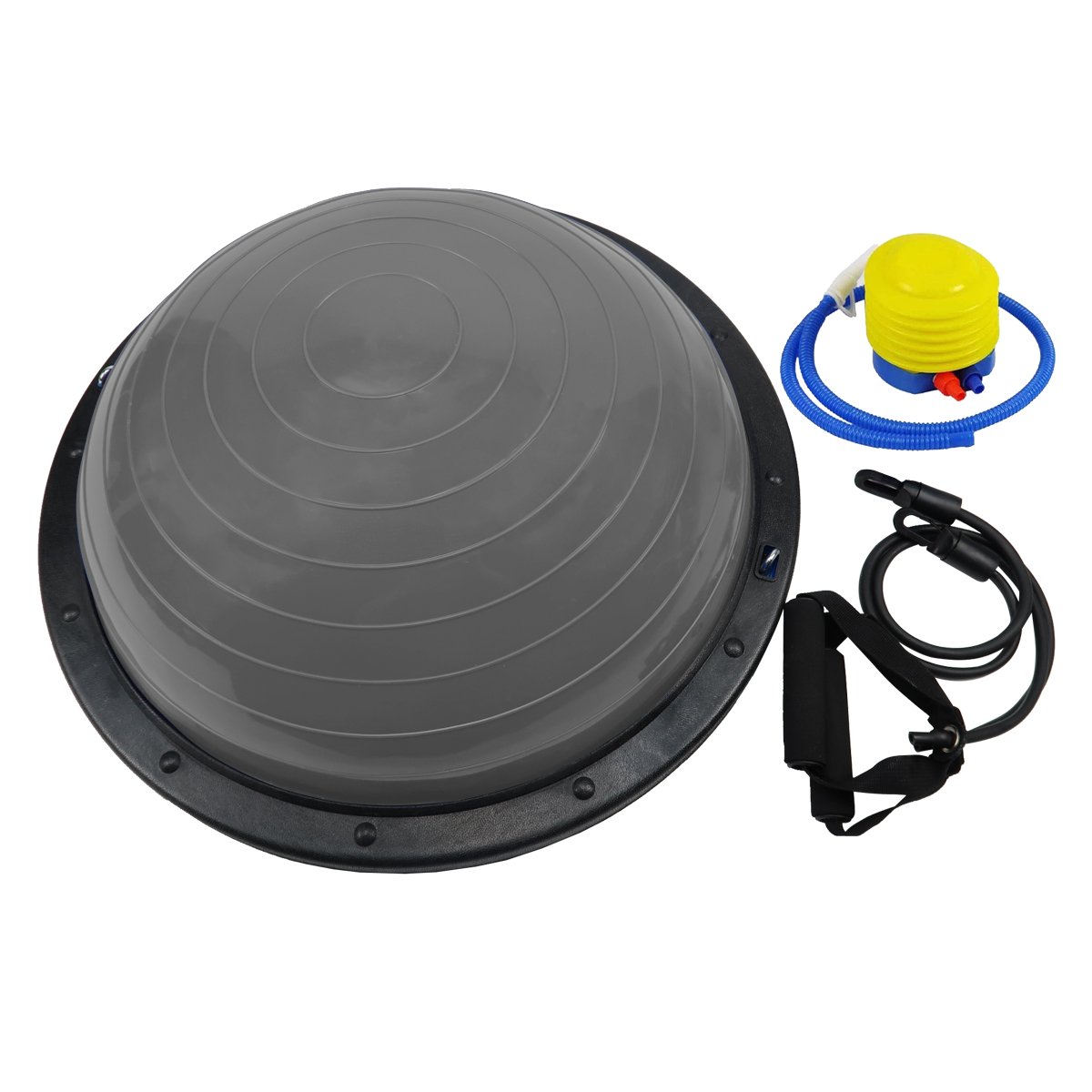 V240-BOS-BAL-GY-71484-00 Powertrain Fitness Yoga Ball Home Gym Workout Balance Trainer Grey - Image 1