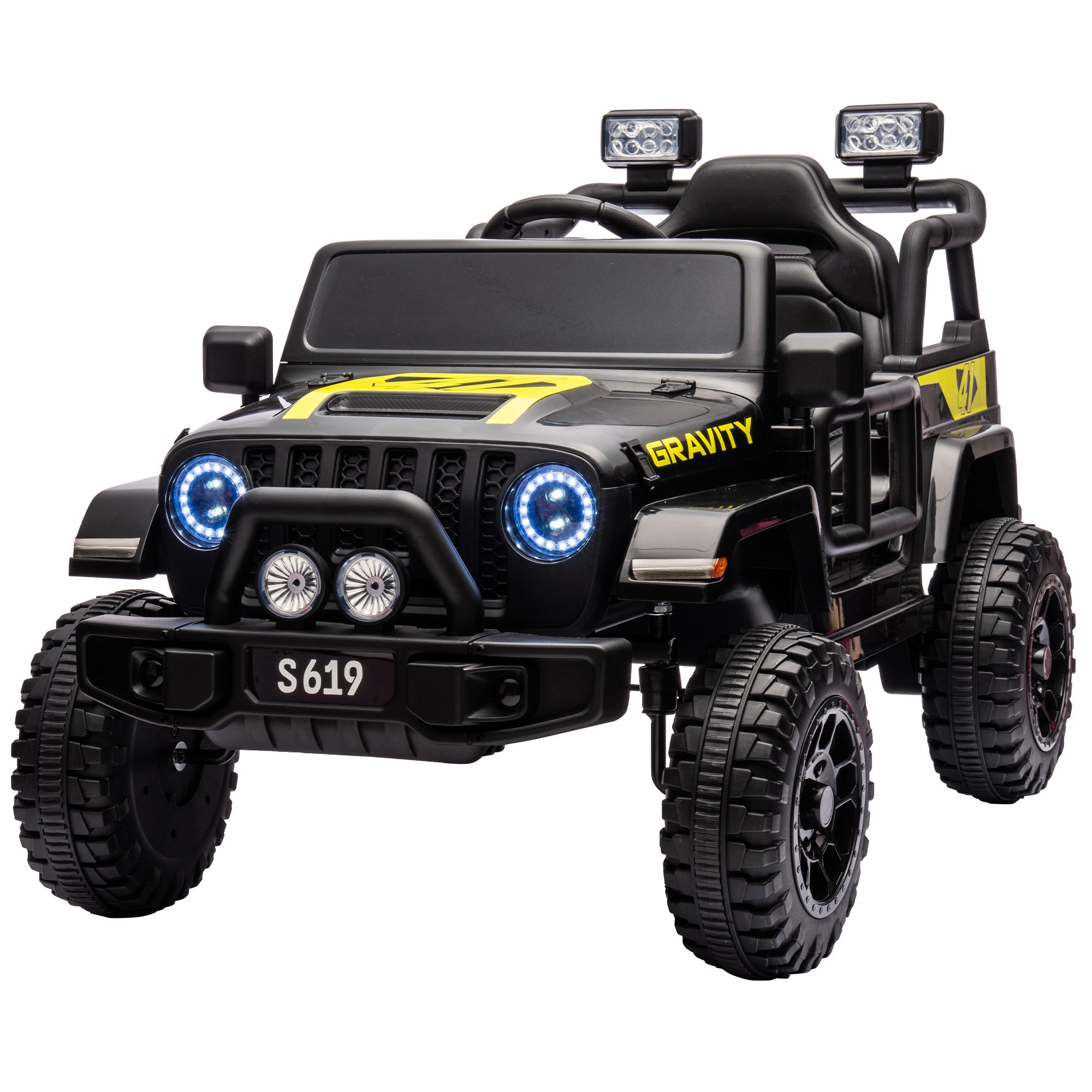 V240-CAR-KAH-S619-BK-167603-00 Kahuna S619 Gravity Kids Electric Ride On Car - Black - Image 1