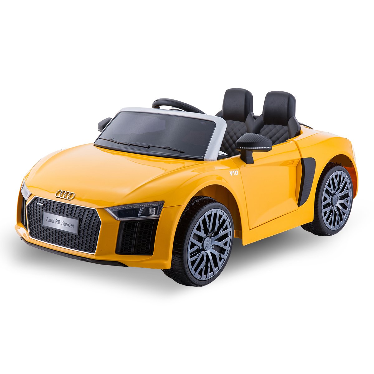 V240-CAR-SPD-YE-70534-00 Kahuna R8 Spyder Audi Licensed Kids Electric Ride On Car Remote Control - Yellow - Image 1