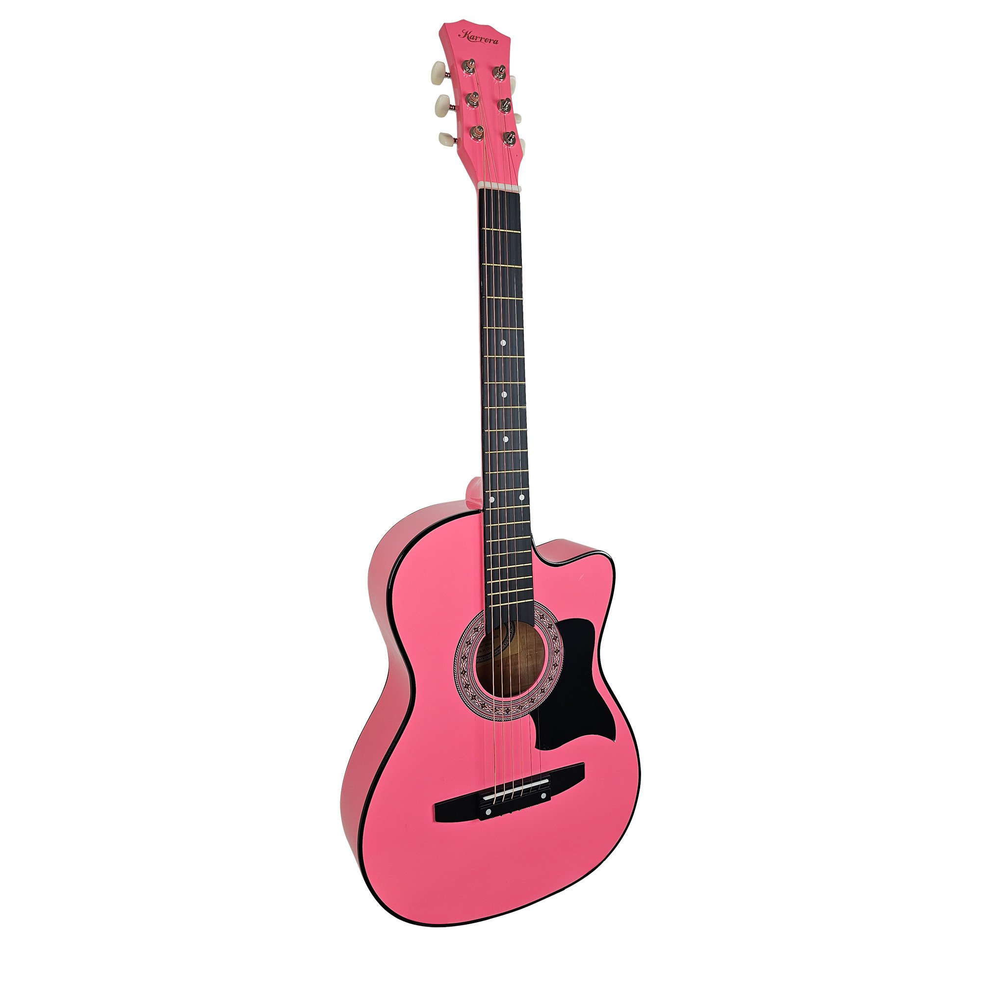 V240-CC38-PK-71700-00 Karrera 38in Cutaway Acoustic Guitar with guitar bag - Pink - Image 1