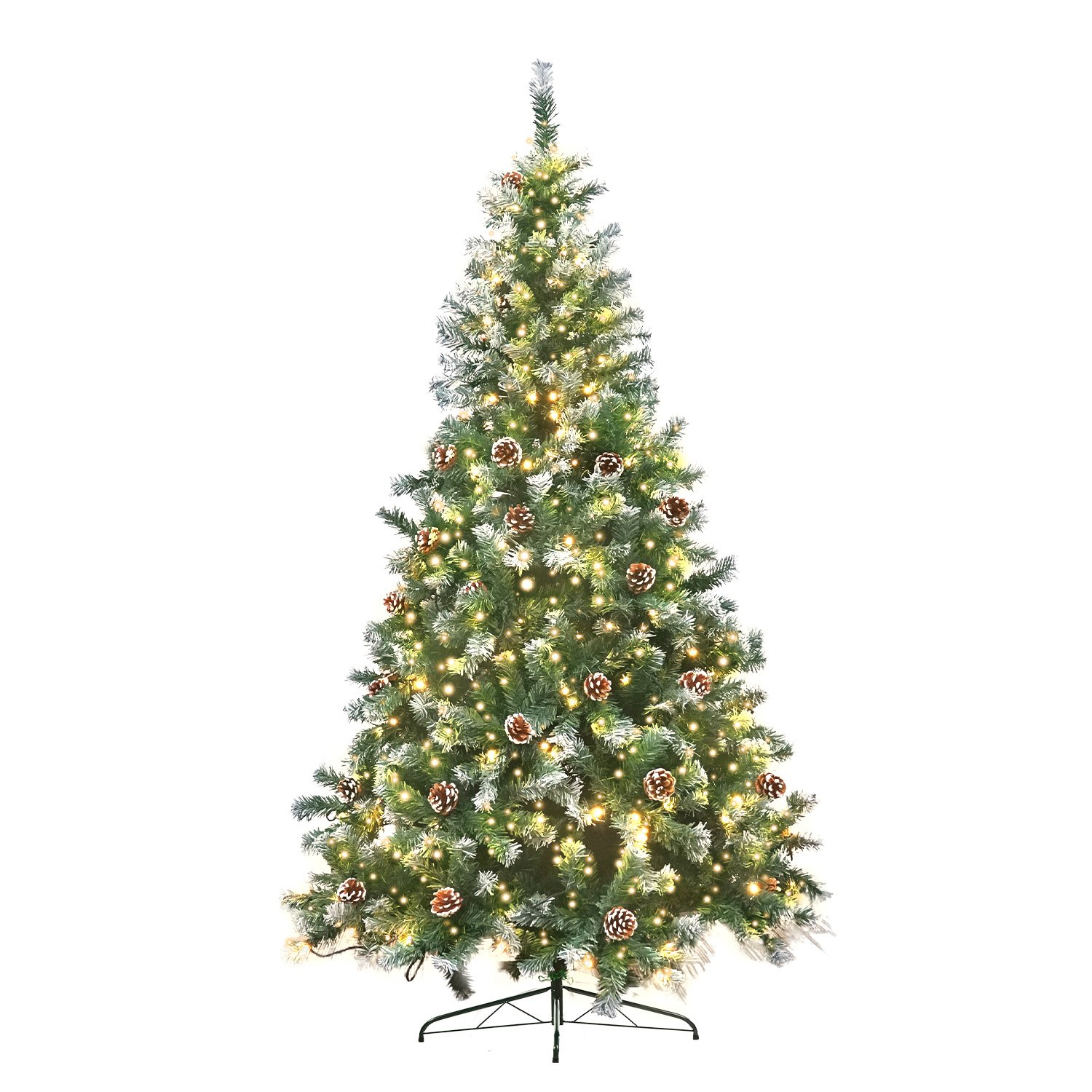 V240-CMT-JFA-180-LED-73454-00 Christabelle 1.8m Pre Lit LED Christmas Tree Decor with Pine Cones Xmas Decorations - Image 1