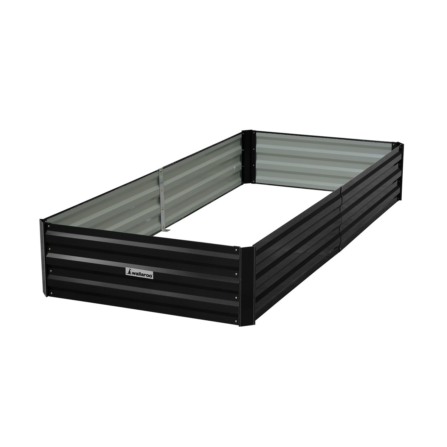 V240-GBD-BSW-2109-BK-73361-00 Wallaroo Garden Bed 210 x 90 x 30cm Galvanized Steel - Black - Image 1