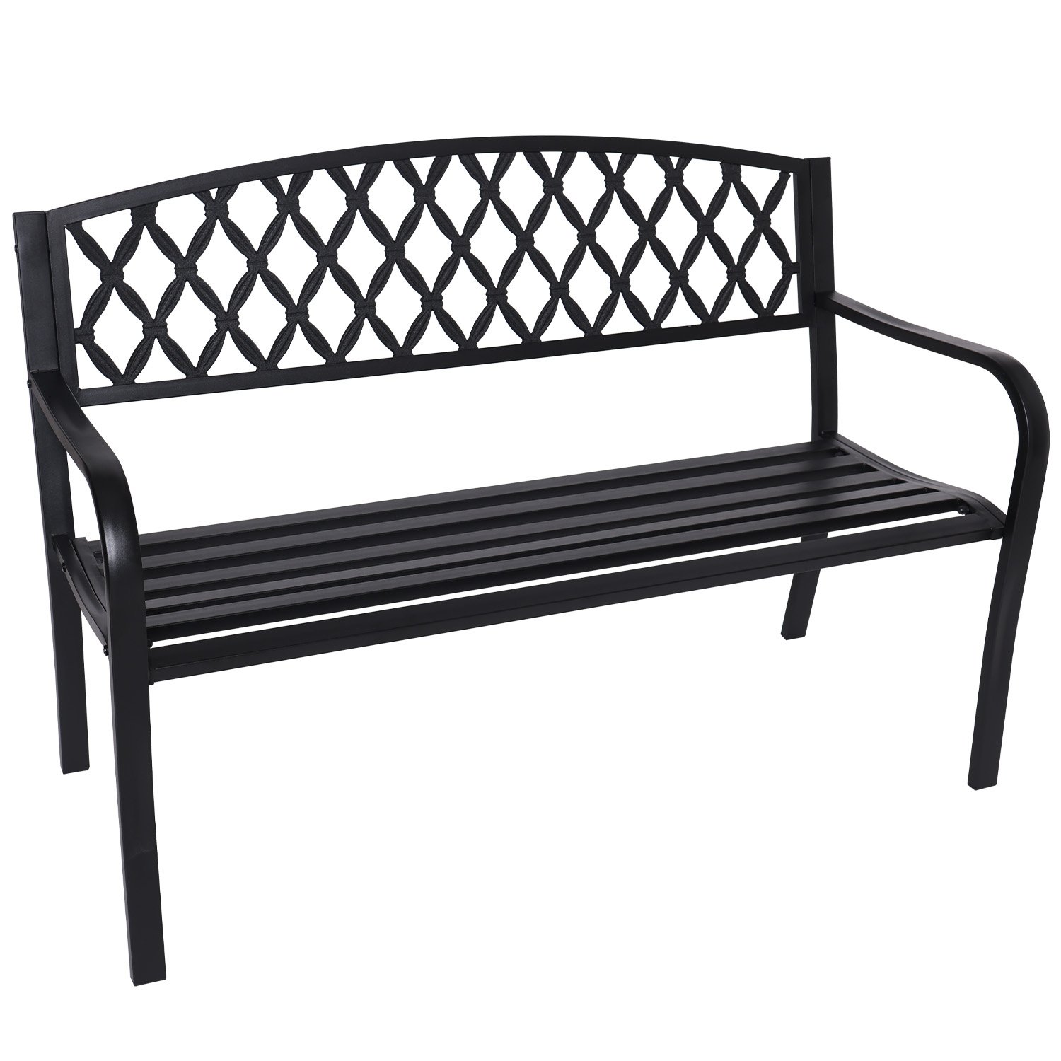 V240-GDB-JOY-221-73351-00 Wallaroo Steel Outdoor Garden Bench - Diamond - Image 1