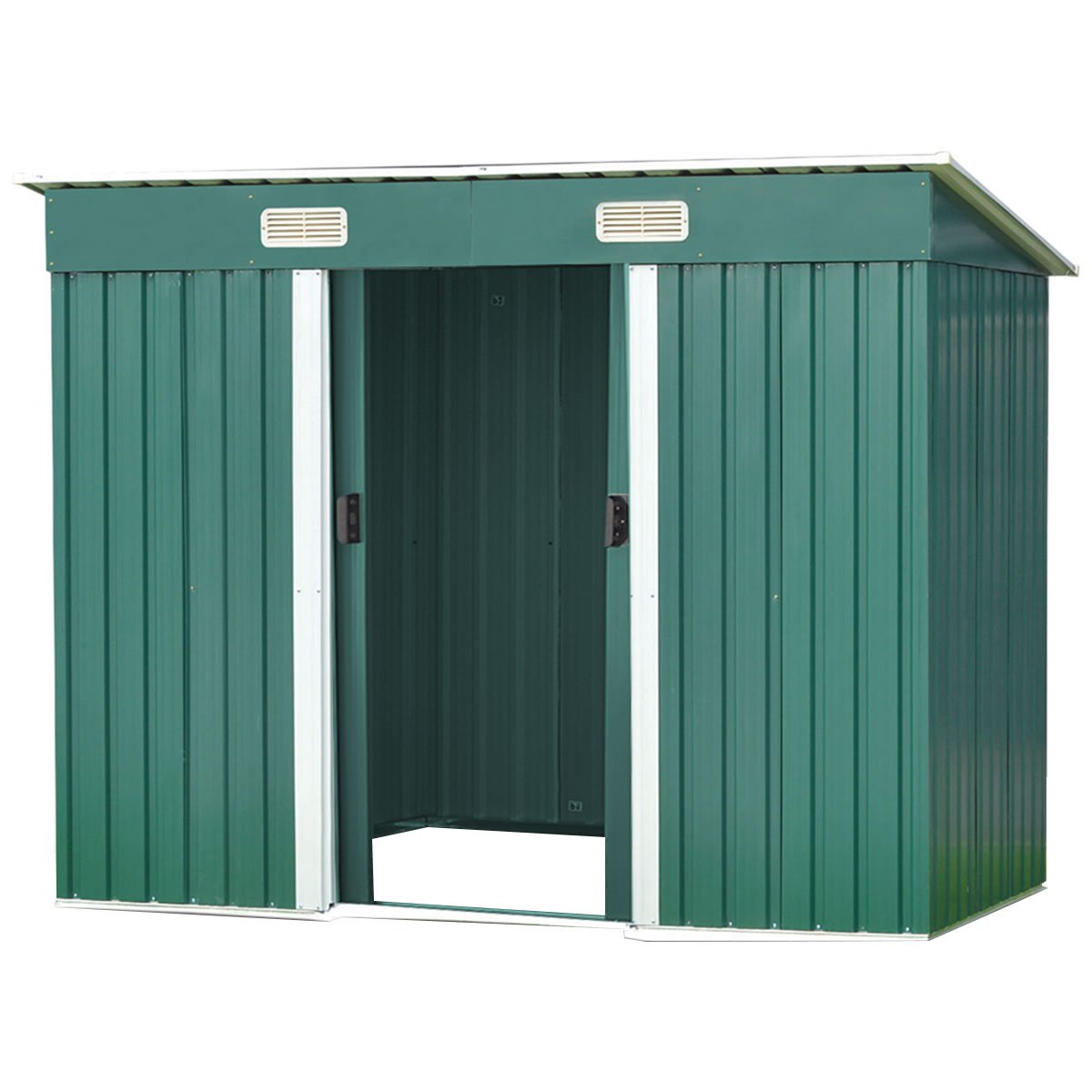 V240-GSF-BSW-46N-GN-73577-00 Wallaroo Garden Shed Flat 4ft x 6ft Outdoor Storage Shelter - Green - Image 1
