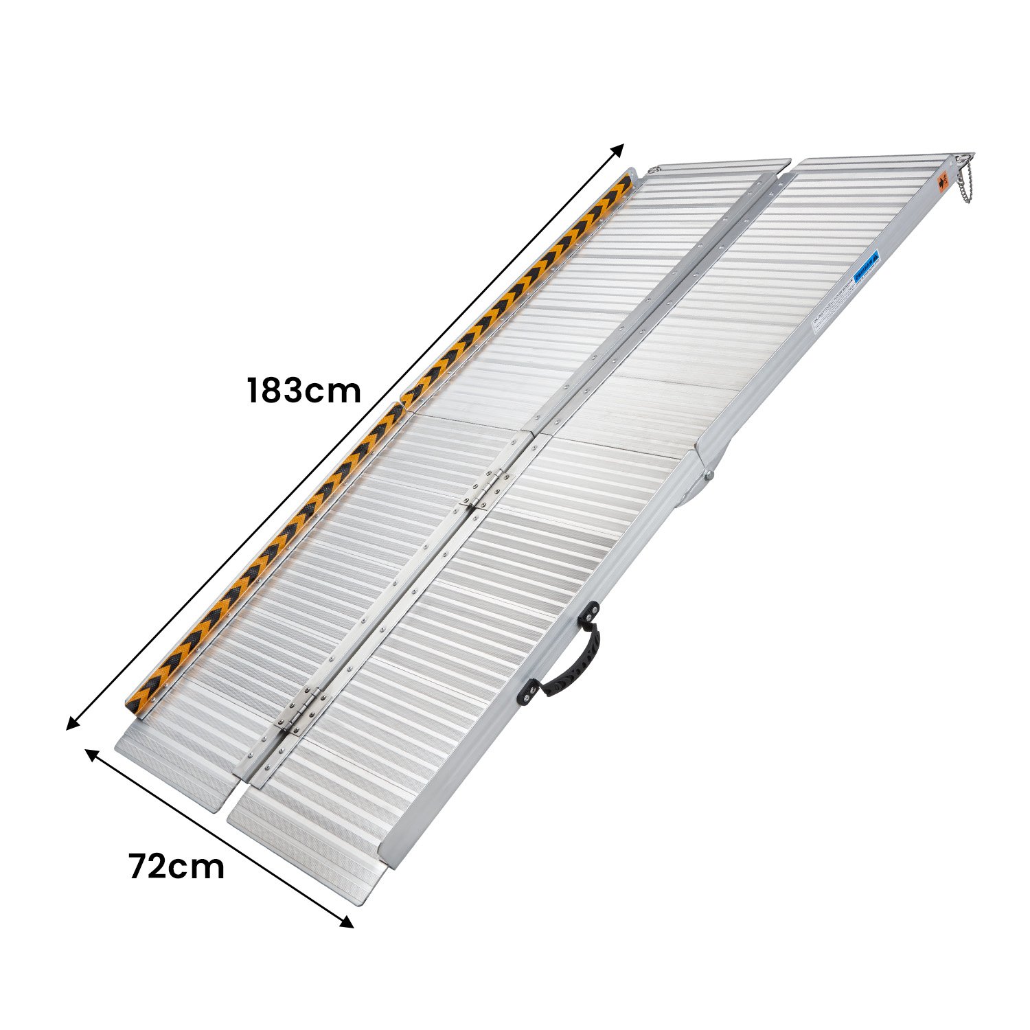 V240-RAM-WCR-R02-6FT-67994-00 Kartrite 6ft Aluminium Foldable Wheelchair Ramp Non-Slip R02 Silver - Image 1