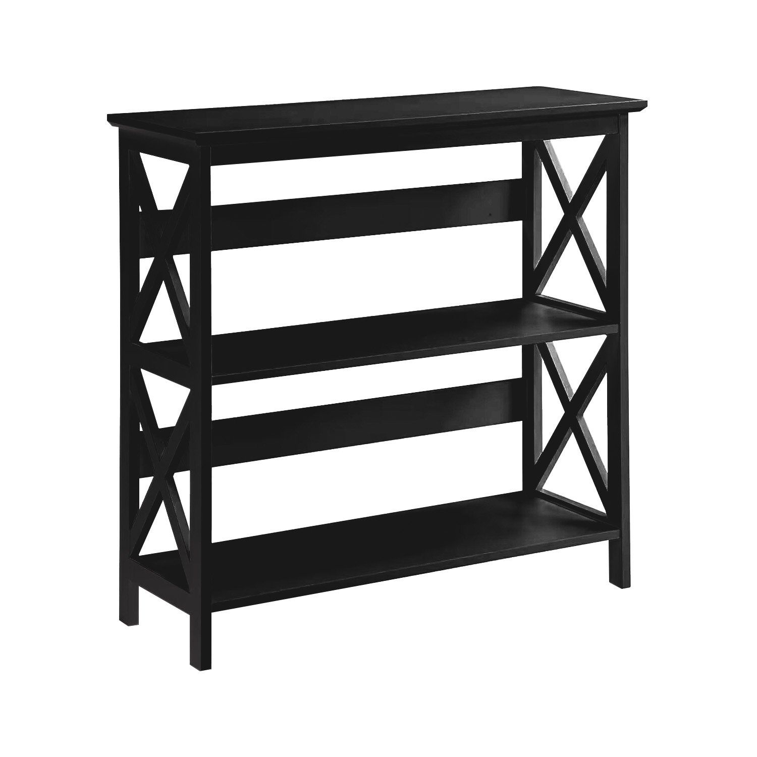 V240-TBL-NTD-026-12-202505071220-00 Sarantino Lucas 3-Tier Bookshelf Display Rack in Black - Image 1